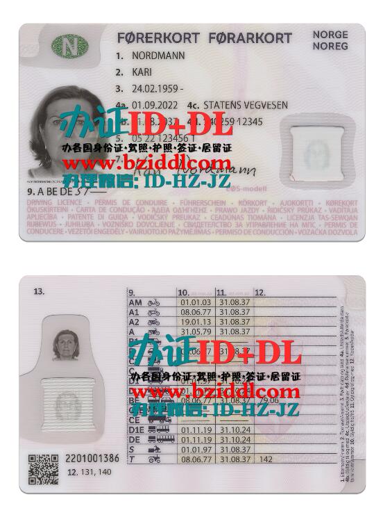 挪威驾驶执照2023年最新PSD模板,Norwegian driving license 2023 latest PSD template
